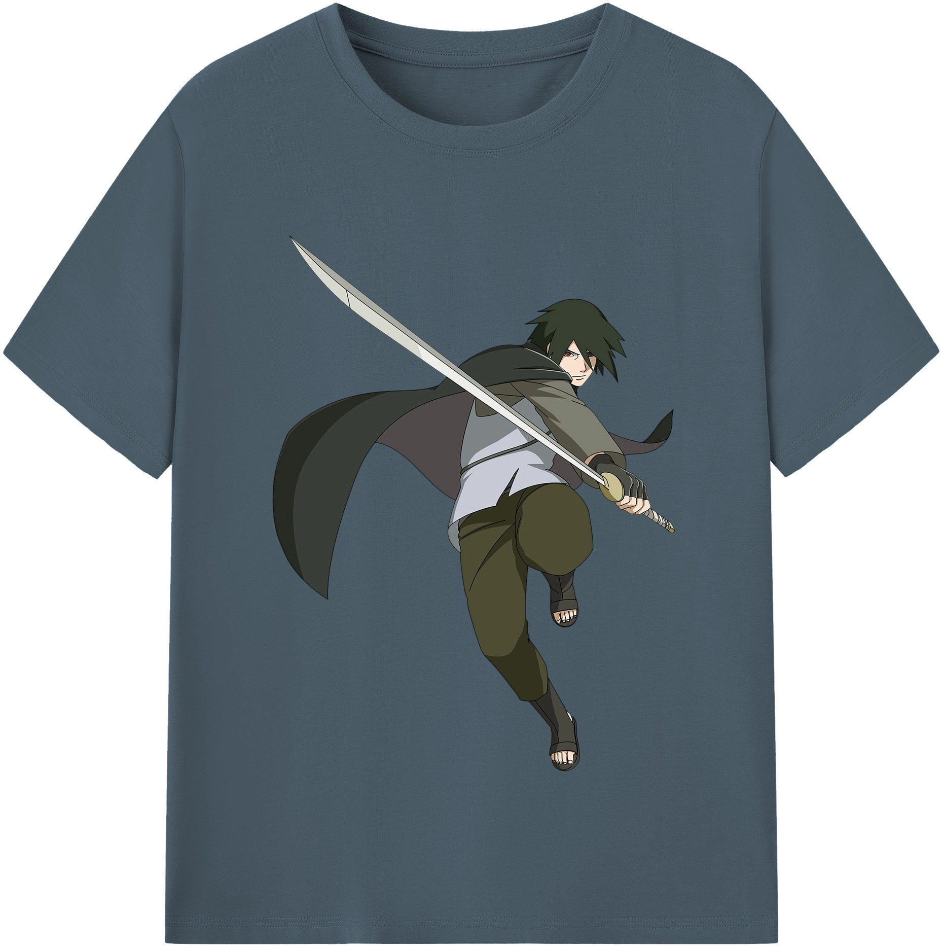 （画像用） NARUTO -ナルト- うちは サスケ Uchiha Sasuke 綿100％半袖Tシャツ（フロントプリント）